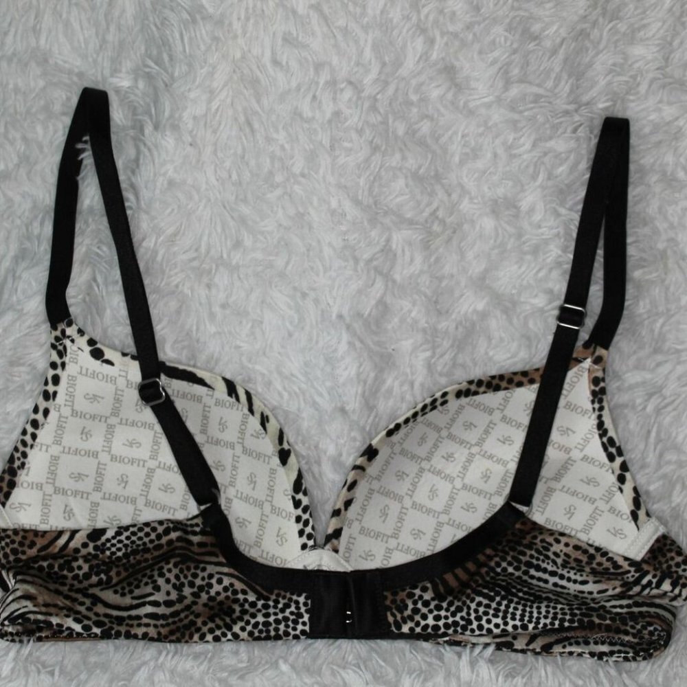 ✨2/$20 Victoria's Secret Biofit Padded No Wire Bra Animal Print 32B H10560 - Picture 3 of 4